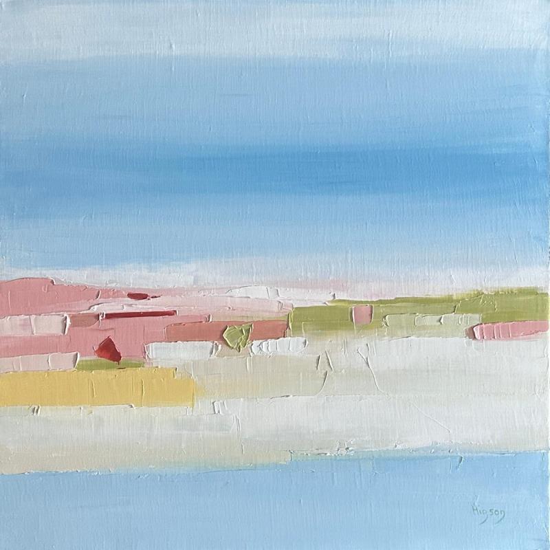 Painting Spring by Hirson Sandrine  | Painting Abstract Oil Landscapes, Minimalist, Nature