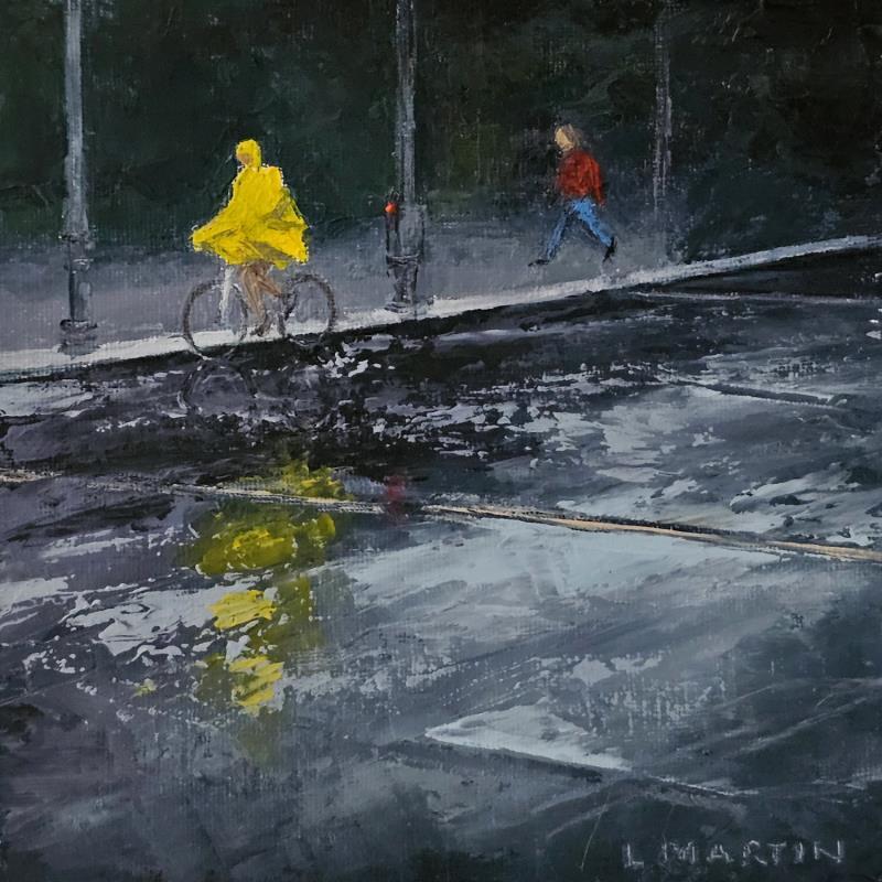 Gemälde On m'attend von Martin Laurent | Gemälde Figurativ Öl Alltagsszenen, Urban