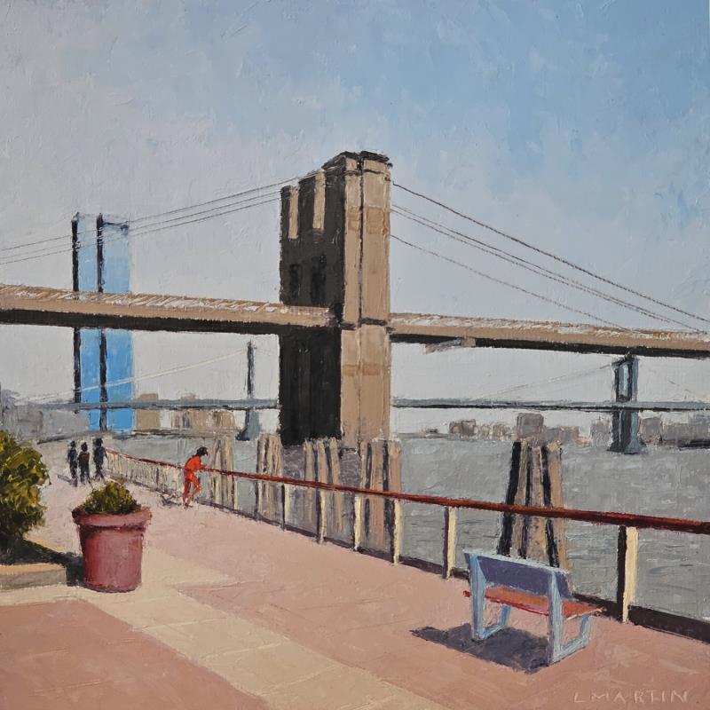 Painting East river, Greenway NYC by Martin Laurent | Painting Figurative Oil Urban