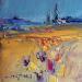 Painting Yellow Fields by Petras Ivica | Painting Impressionism Landscapes Oil