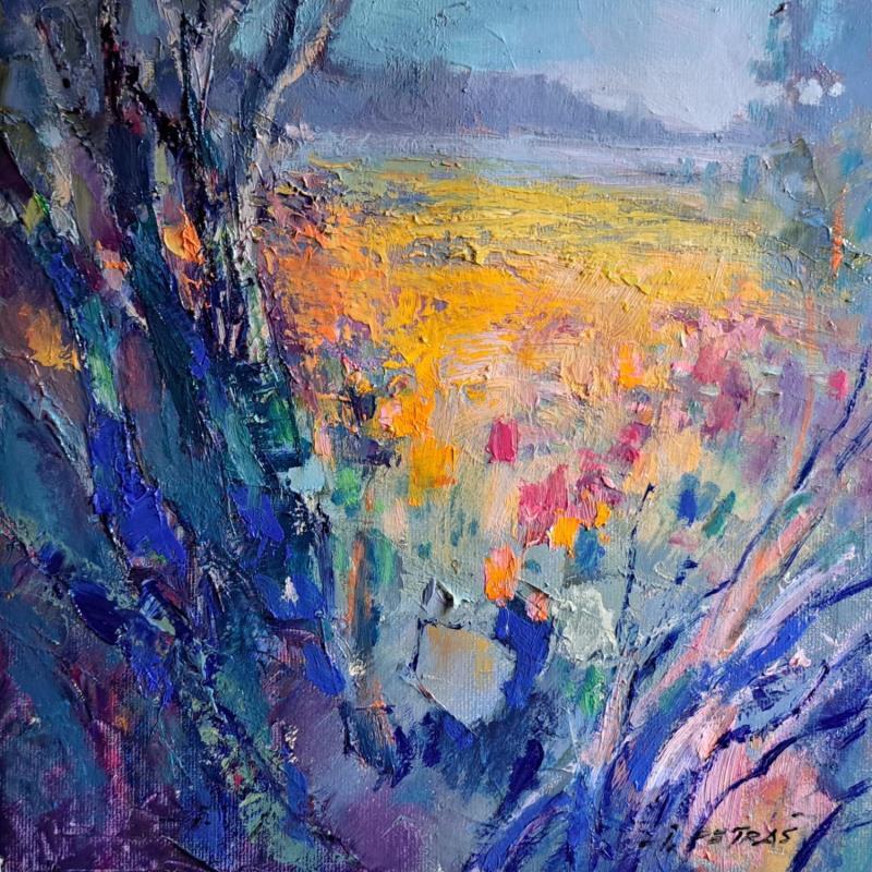 Painting Forest and a Meadow by Petras Ivica | Painting Impressionism Landscapes Oil