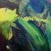 Painting Le balcon vert by Jung François | Painting Figurative Nature Still-life Oil