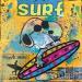 Gemälde Snoopy surf von Kikayou | Gemälde Pop-Art Pop-Ikonen Graffiti Acryl Collage