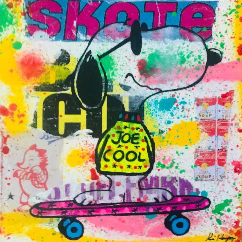 Painting Snoopy skate by Kikayou | Painting Pop-art Pop icons Graffiti Acrylic Gluing