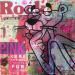 Peinture Panthere rose vintage par Kikayou | Tableau Pop-art Icones Pop Graffiti Acrylique Collage