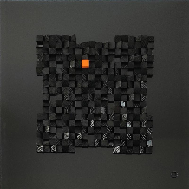 Gemälde Terre de Lave von Bauquel Véronique | Gemälde Abstrakt Acryl, Collage, Holz Minimalistisch