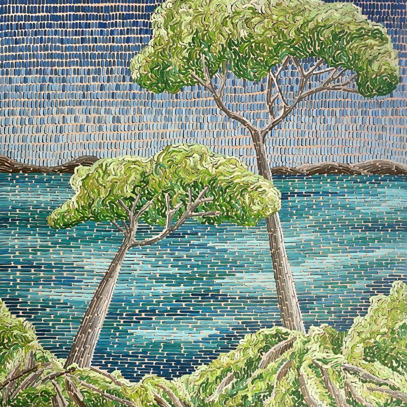 Painting Côte d'Azur 1 by Dmitrieva Daria | Painting Impressionism Acrylic Landscapes, Marine, Nature