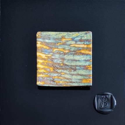 Painting Honolulu by Bauquel Véronique | Painting Abstract Gluing, Metal, Resin, Wood Minimalist