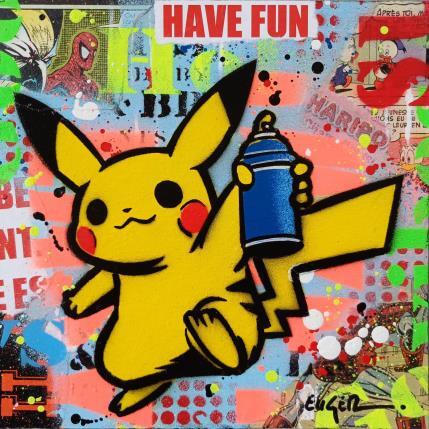 Peinture HAVE FUN par Euger Philippe | Tableau Pop-art Acrylique, Collage Icones Pop