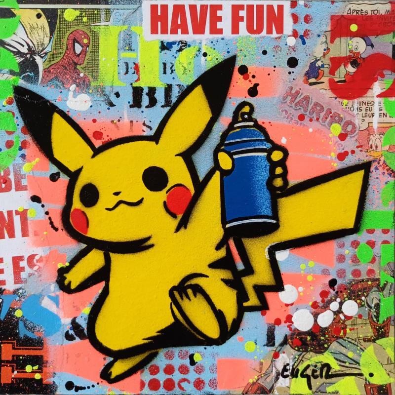 Peinture HAVE FUN par Euger Philippe | Tableau Pop-art Icones Pop Acrylique Collage