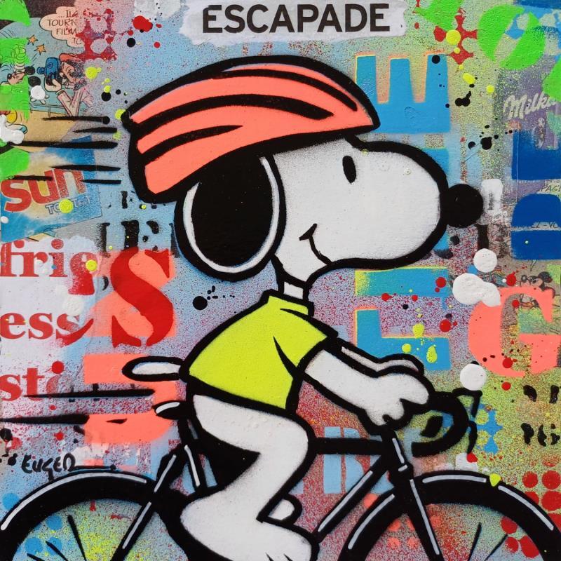 Peinture ESCAPADE A VELO par Euger Philippe | Tableau Pop-art Icones Pop Acrylique Collage