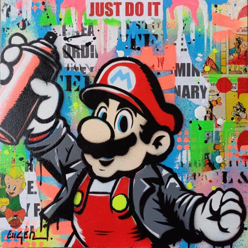 Gemälde JUST DO IT von Euger Philippe | Gemälde Pop-Art Pop-Ikonen Acryl Collage