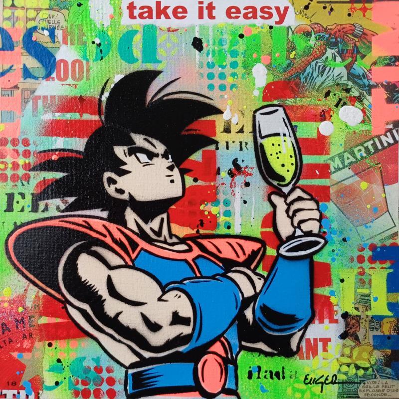 Painting TAKE IT EASY by Euger Philippe | Painting Pop-art Acrylic, Gluing Pop icons