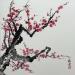 Painting Branche de cerisier by Tayun | Painting Figurative Nature Watercolor Ink