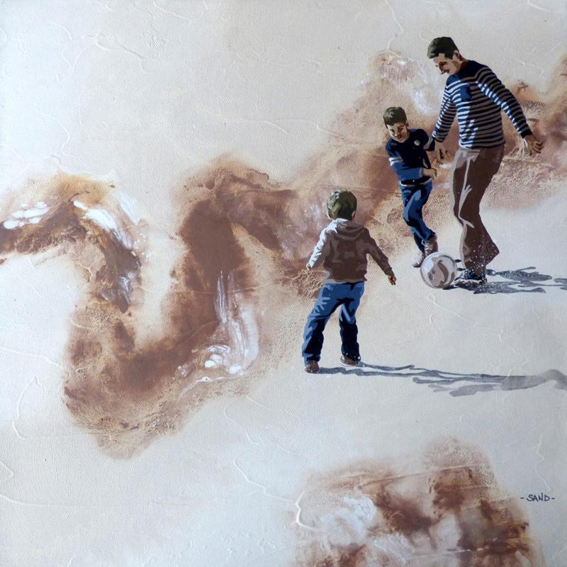 Painting foot ensablé by Sand | Painting Figurative Acrylic Child, Life style, Marine