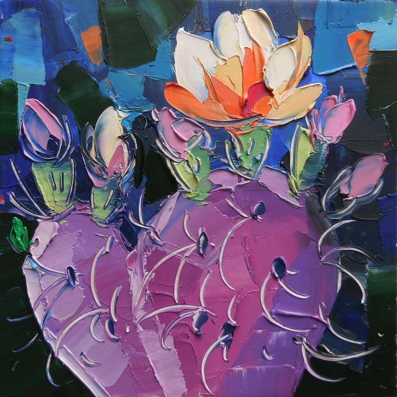 Peinture Purple prickly pear par Lunetskaya Elena | Tableau Figuratif Huile Nature, Paysages