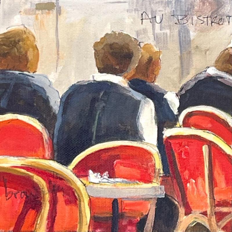 Painting Au Bistrot by Brooksby | Painting Impressionism Urban Life style Oil