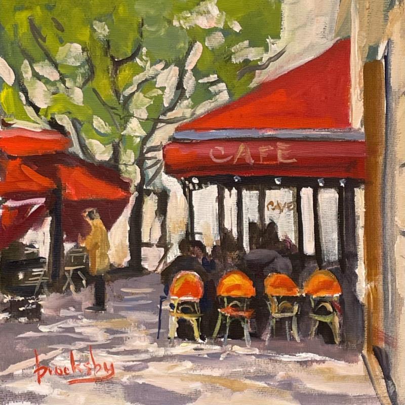 Painting Rendez-vous au café by Brooksby | Painting Impressionism Oil Landscapes, Pop icons, Urban