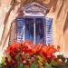 Peinture Balcon Parisien par Brooksby | Tableau Impressionnisme Paysages Urbain Huile