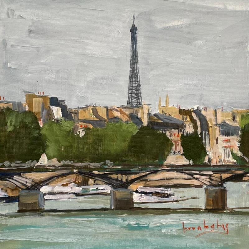 Peinture Le Pont des Arts par Brooksby | Tableau Impressionnisme Paysages Huile