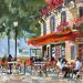 Painting Bistrot Ile Saint Louis by Brooksby | Painting Impressionism Oil