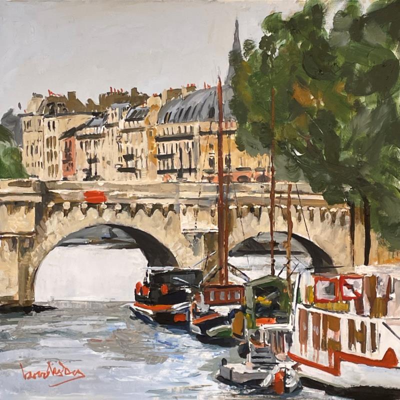 Peinture Les Quais du Seine par Brooksby | Tableau Impressionnisme Paysages Urbain Marine Huile