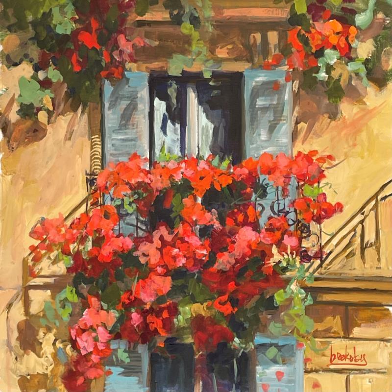Peinture Mon Balcon Parisien par Brooksby | Tableau Impressionnisme Paysages Architecture Huile