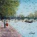 Gemälde La seine von Dessapt Elika | Gemälde Impressionismus Acryl Sand