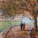 Painting La seine en Automne by Dessapt Elika | Painting Impressionism Acrylic Sand