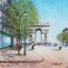 Peinture Les Champs-Élysées par Dessapt Elika | Tableau Impressionnisme Acrylique Sable