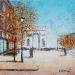 Painting Automne sur les Champs-Elysées by Dessapt Elika | Painting Impressionism Acrylic Sand