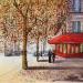 Peinture L'automne dans les rues de Paris par Dessapt Elika | Tableau Impressionnisme Acrylique Sable