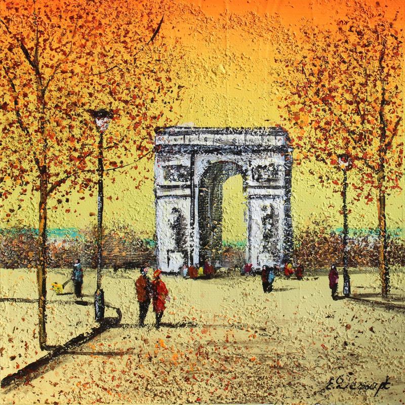 Gemälde Les Couleurs dorées de Paris von Dessapt Elika | Gemälde Impressionismus Acryl Sand