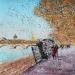 Peinture Sous le regard du Pont Neuf par Dessapt Elika | Tableau Impressionnisme Acrylique Sable