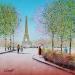 Peinture Les fleurs de paris par Dessapt Elika | Tableau Impressionnisme Acrylique Sable