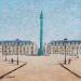 Peinture La belle place vendome par Dessapt Elika | Tableau Impressionnisme Acrylique Sable