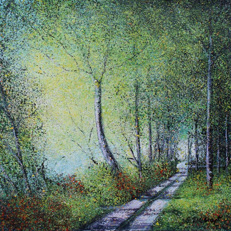 Painting Une journée en forêt by Dessapt Elika | Painting Impressionism Acrylic, Sand