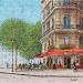 Painting Le restaurant de l'île Saint-Louis by Dessapt Elika | Painting Impressionism Acrylic Sand