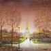 Gemälde La tour Eiffel en automne von Dessapt Elika | Gemälde Impressionismus Acryl Sand