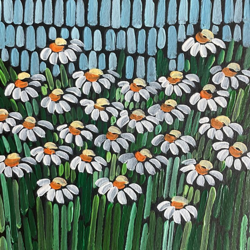 Painting daisies by Dmitrieva Daria | Painting Impressionism Nature Acrylic