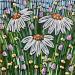 Peinture Three daisies 2  par Dmitrieva Daria | Tableau Impressionnisme Nature Acrylique