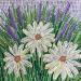 Peinture Three daisies par Dmitrieva Daria | Tableau Impressionnisme Nature Acrylique