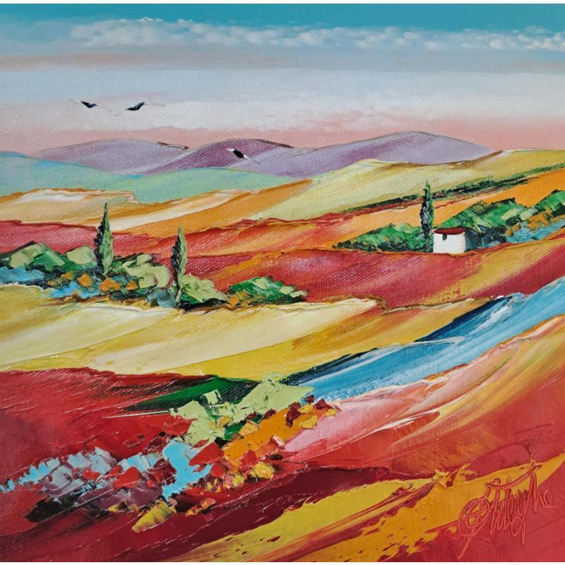 Gemälde Bonheur en Provence von Fonteyne David | Gemälde Figurativ Landschaften Natur Öl Acryl