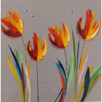 Painting Mes passions fleuries by Fonteyne David | Painting Figurative Acrylic, Oil Nature