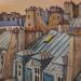 Painting Paris, les toits le soir by Decoudun Jean charles | Painting Figurative Urban Watercolor