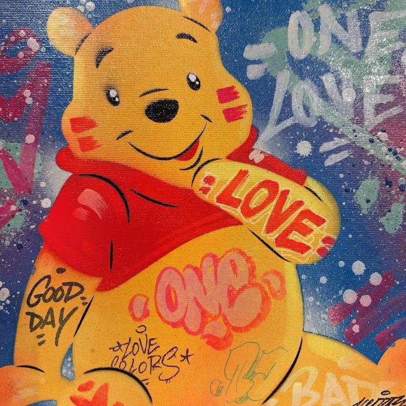 Peinture Winnie l'Ourson par Kedarone | Tableau Pop-art Icones Pop Graffiti Acrylique