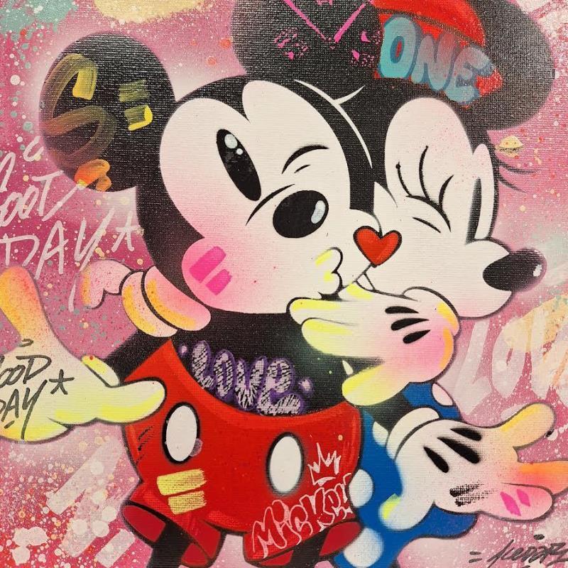 Peinture Mickey Minnie Mouse par Kedarone | Tableau Pop-art Icones Pop Graffiti Acrylique