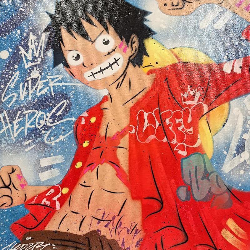 Peinture Luffy par Kedarone | Tableau Pop-art Icones Pop Graffiti Acrylique