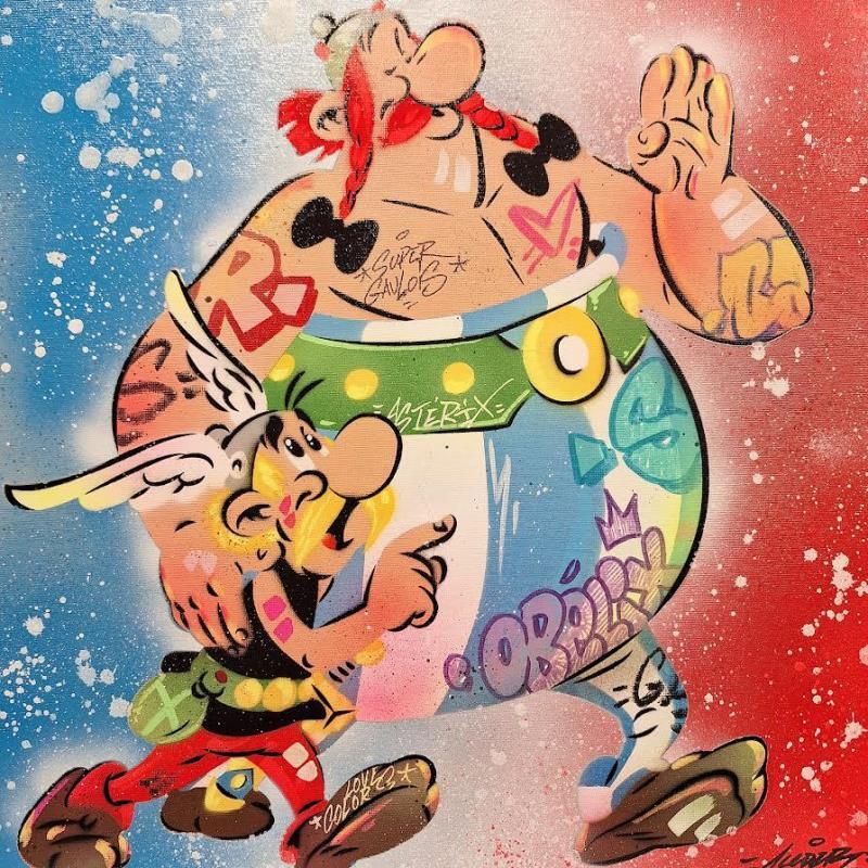 Gemälde Obelix Asterix von Kedarone | Gemälde Pop-Art Pop-Ikonen Graffiti Acryl