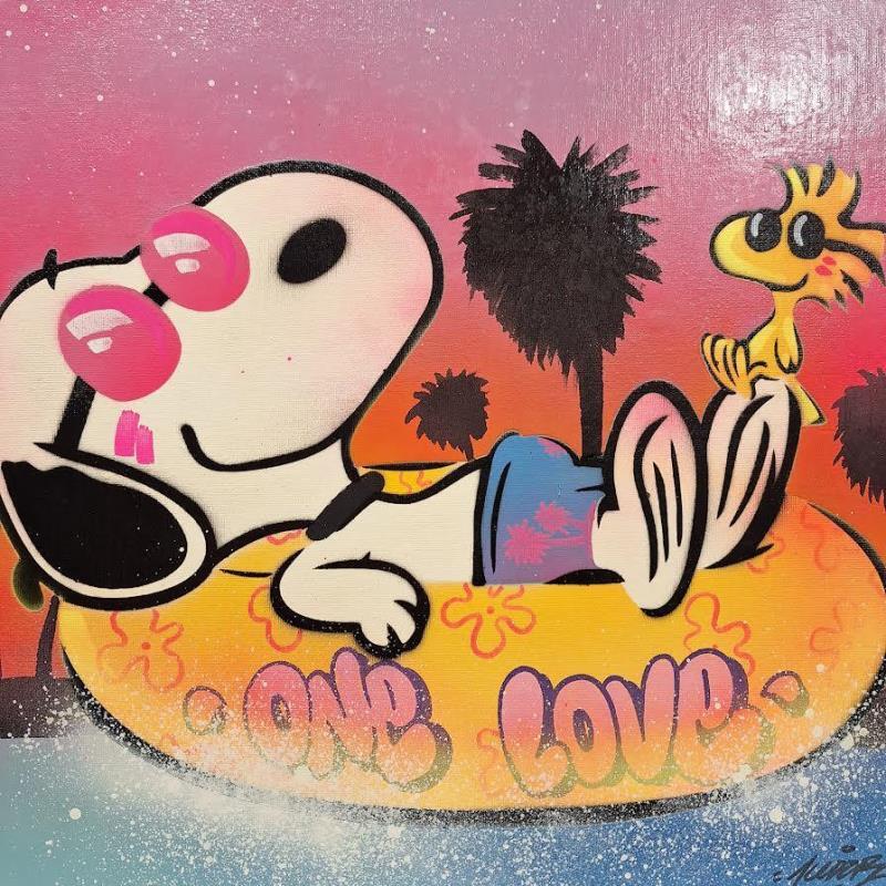 Painting Snoopy boué by Kedarone | Painting Pop-art Pop icons Graffiti Acrylic